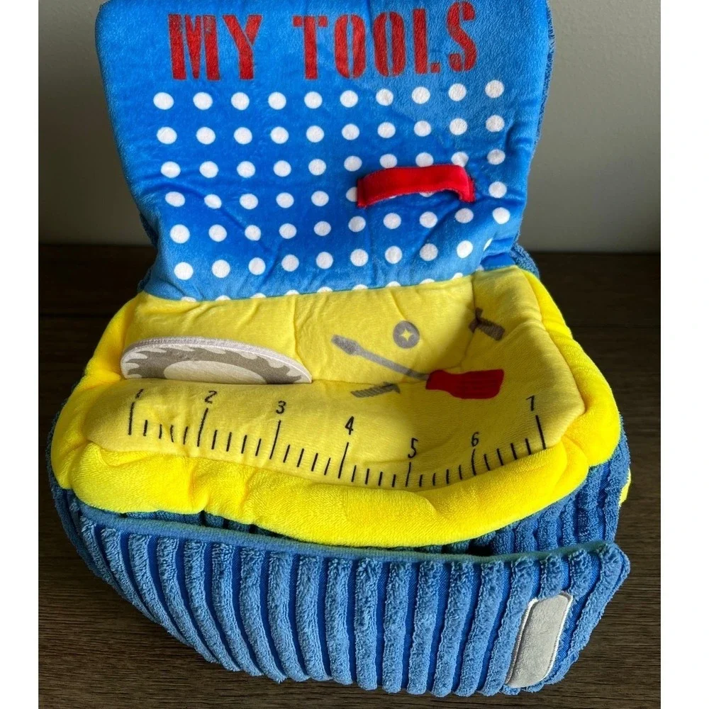 Mud Pie My Tools Plush Set Soft Corduroy Toolbox Hammer Saw Screwdriver Baby Toy